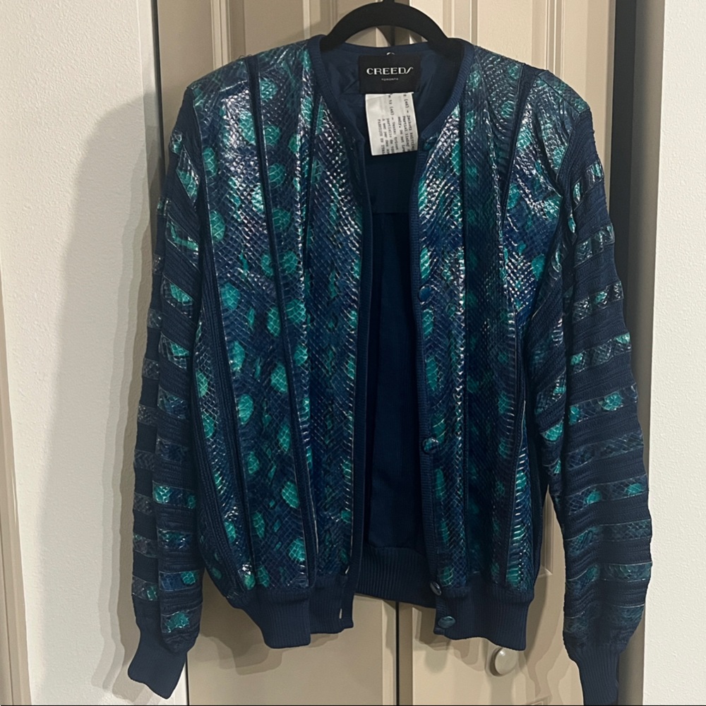 Creed Blue and Green Bomber Jacket